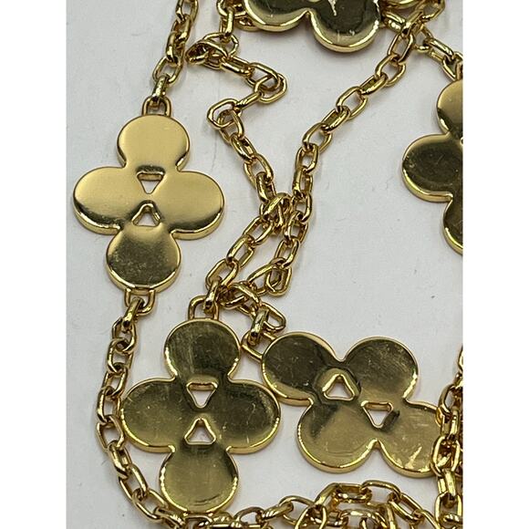 Tory Burch Kira Clover Necklace in gold-tone with red enamel or resin accents - Picture 11 of 12